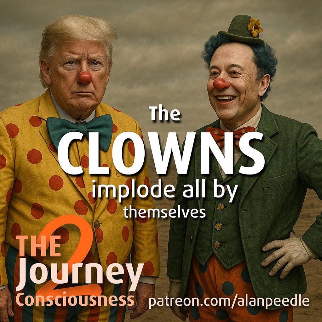 The Clowns implode all by themselves - Trump and Musk as characters