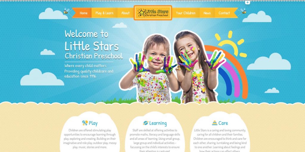 Little Stars Christian Preschool website design