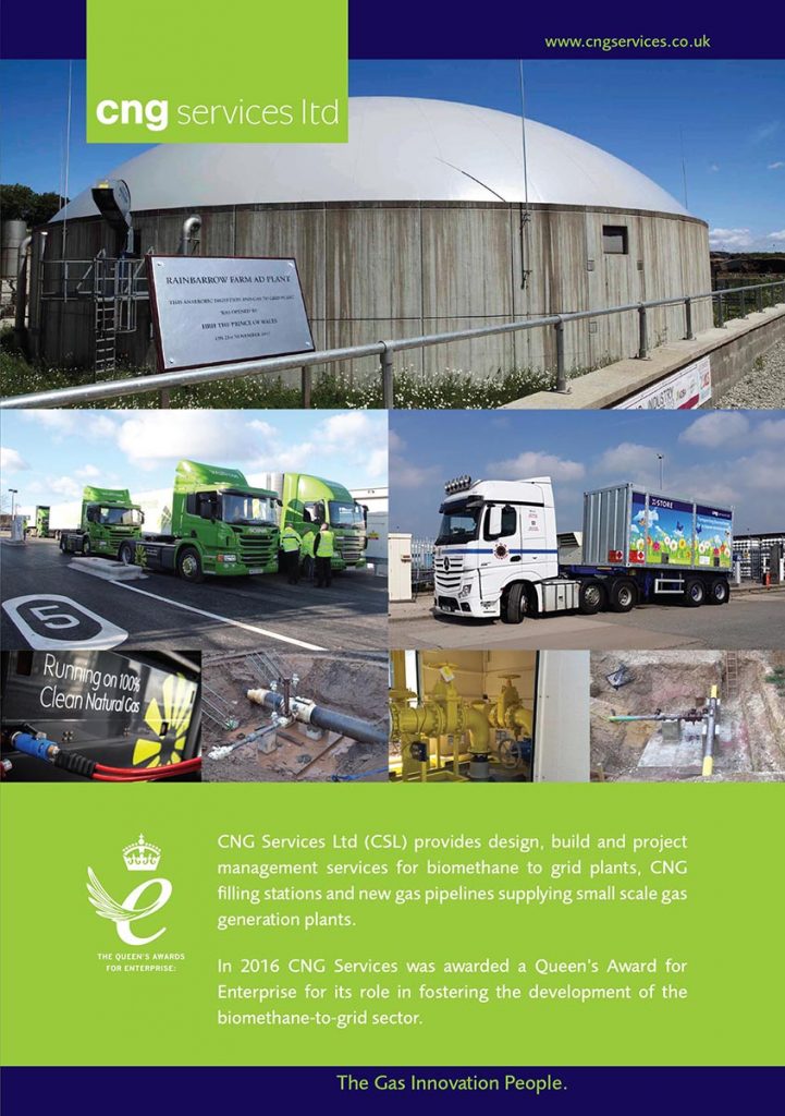 CNG Services brochure cover - a biomethane company