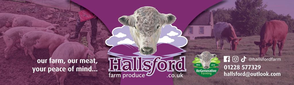 Hallsford Farm banner for use at farmers' market