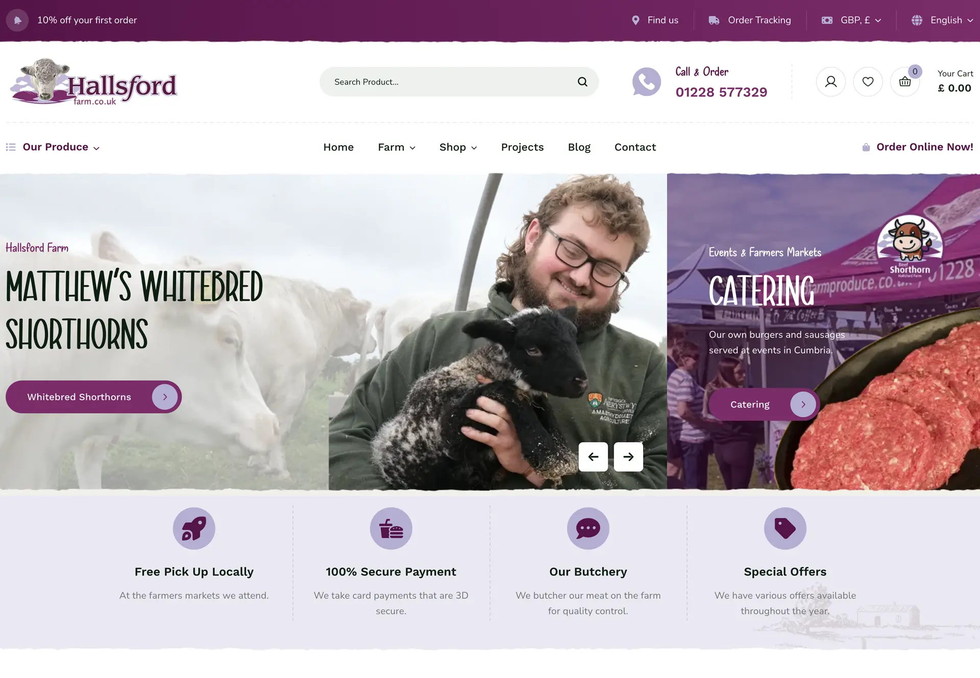 Hallsford Farm New Website design proposal