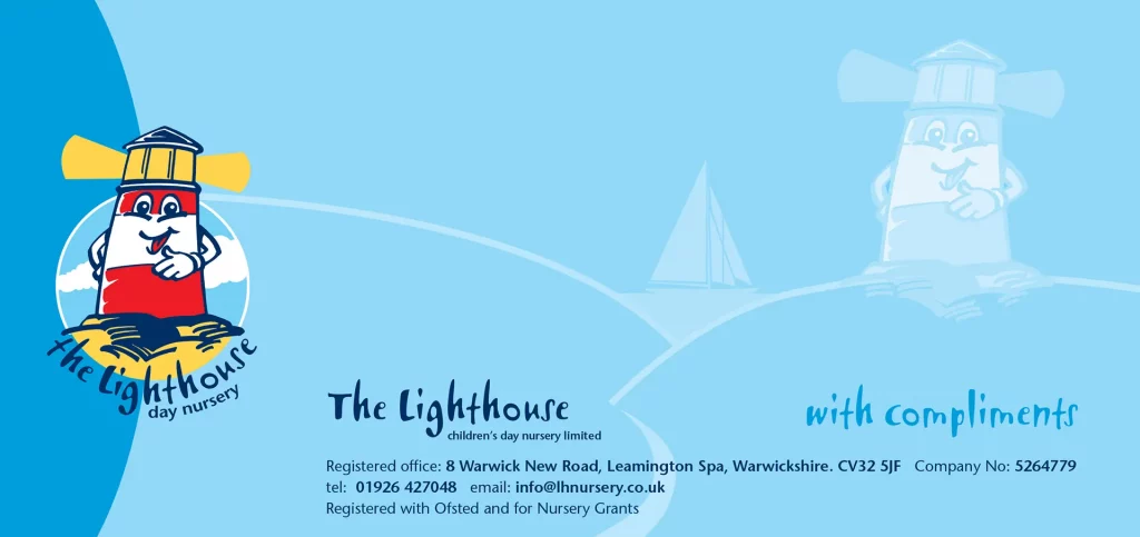 Lighthouse Nursery compliment slip design