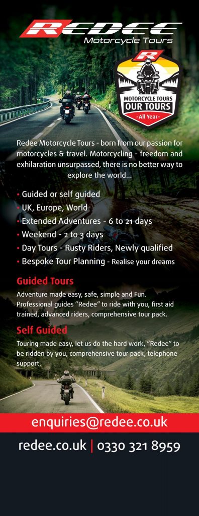Roll-Up Banner Design for Redee Motorcycle Tours promotion