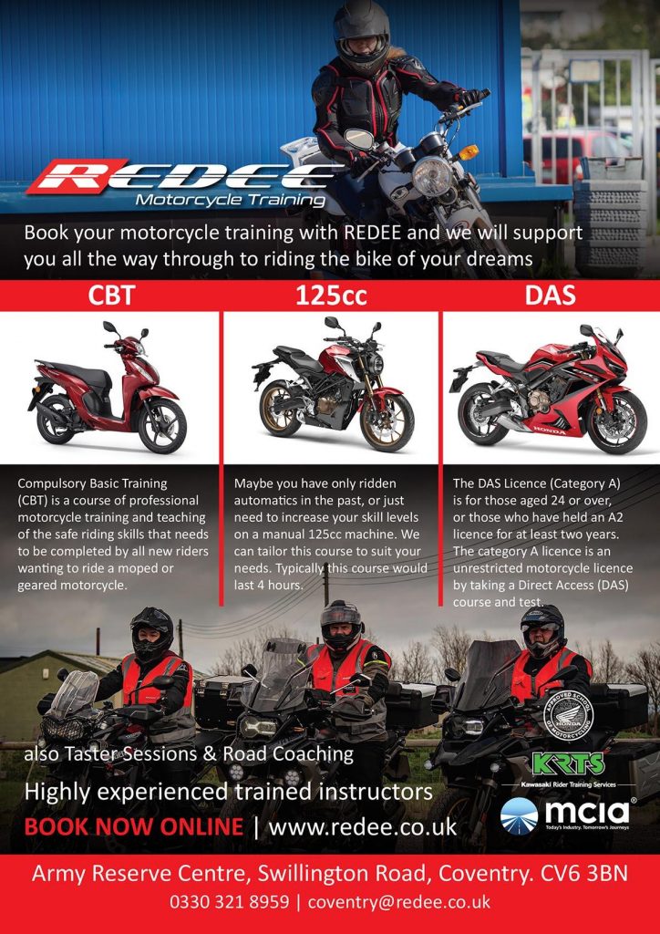 Redee Motorcycle Training leaflet to advertise their services - Front
