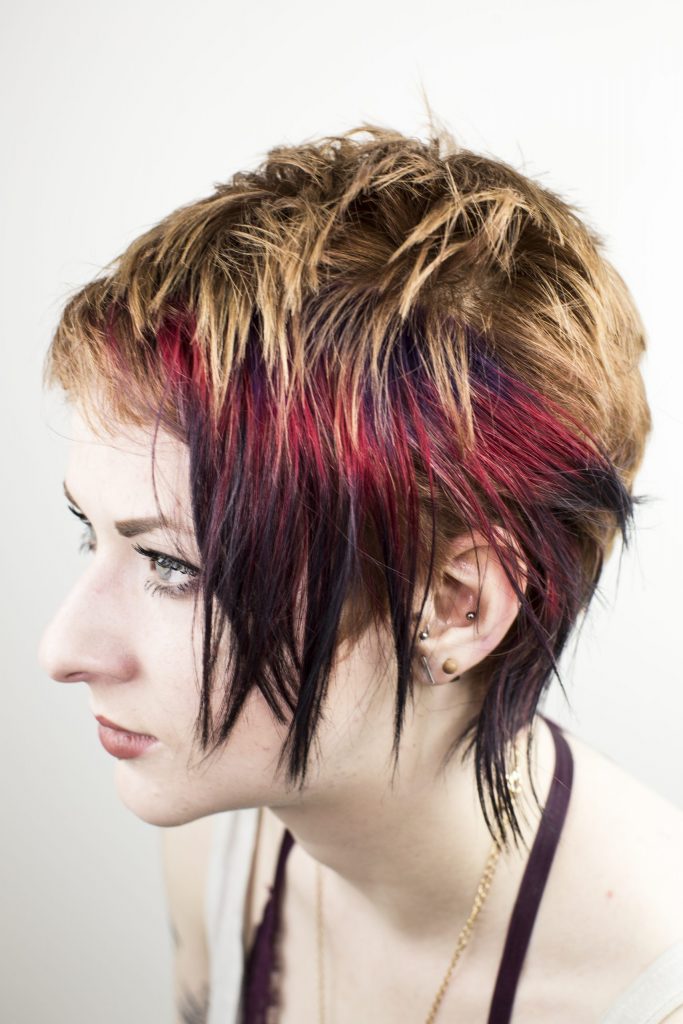 Photograph of a a hair model taken for the Goldwell ColorZoom competition