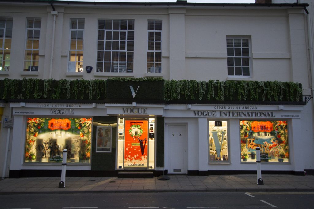 Vogue International Christmas window graphics - Victorian Snowball Scene