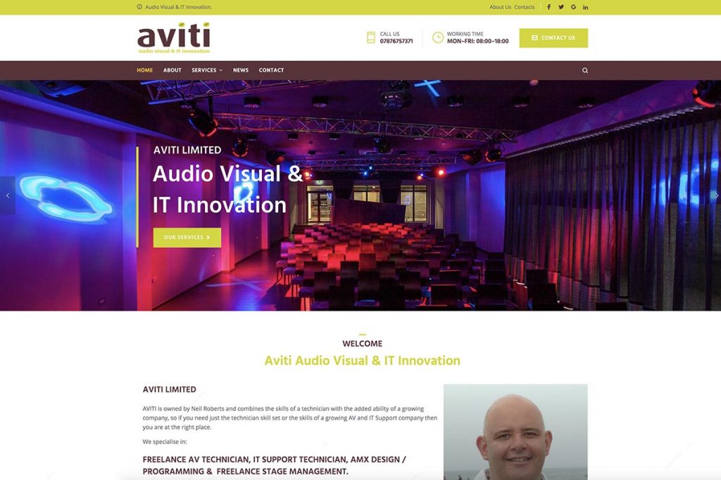 Aviti website design