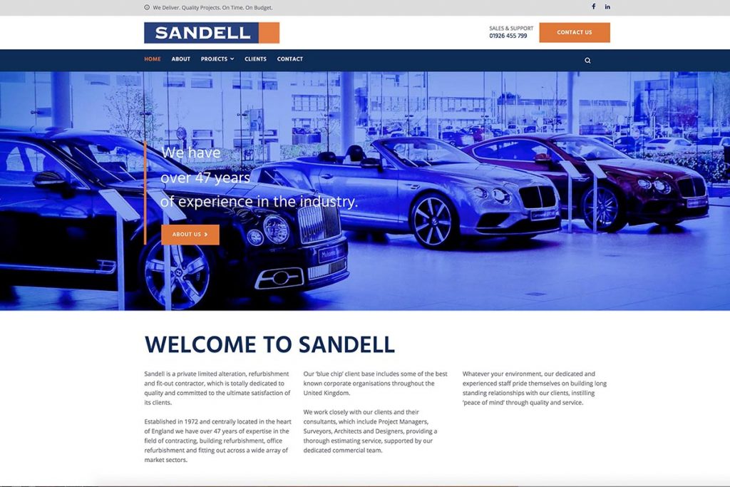 Sandell Group website design