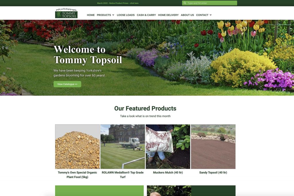 Tommy Topsoil website design