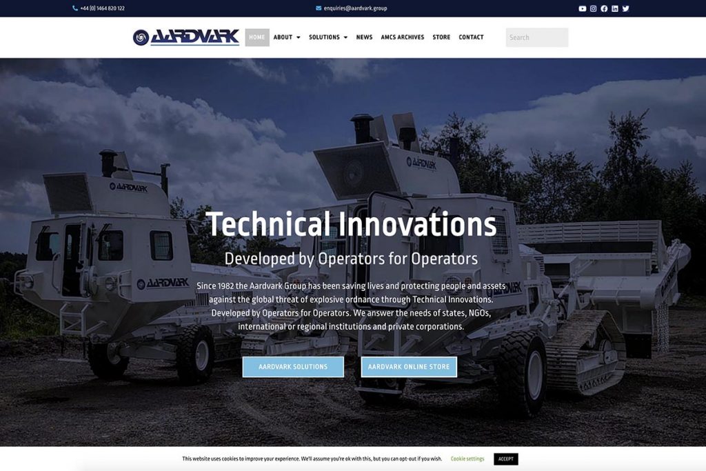 Aardvark Clearmine website design