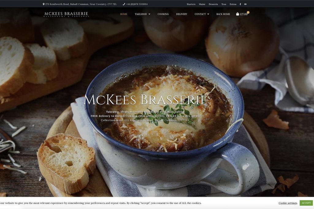 McKees Brasserie website design