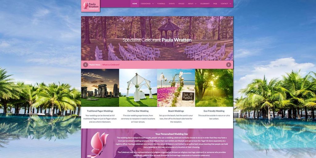 Paula Wratten Celebrant website design