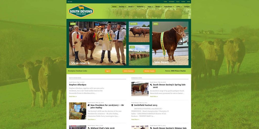 South Devon Breeders Association website design